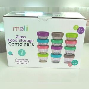 melii Glass Food Storege‎ Freezer Jars, Snack Container with Lids,